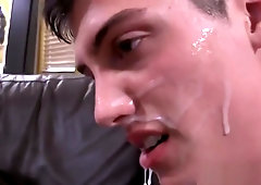 Messy cum and spit face