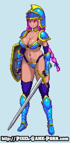 Full color ecchi oppai hentai pixel art of babe with big