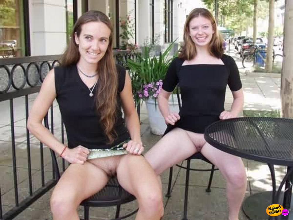 Girls showing pussy in public