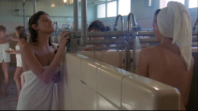 Coed filmed in the shower