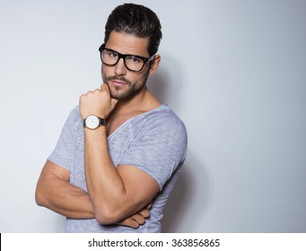 Hairy mature with glasses