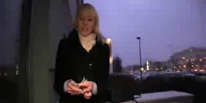 Publicagent blonde laura ass gets covered in cum