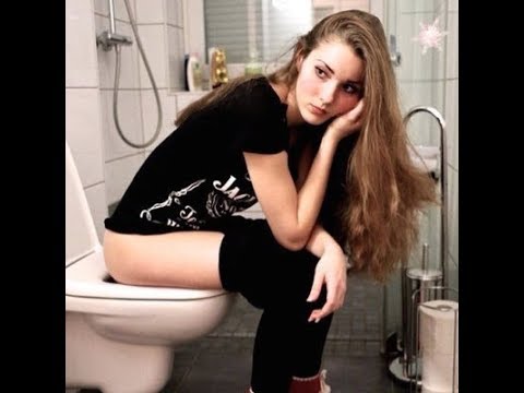 Sexy girl using the toilet gallery